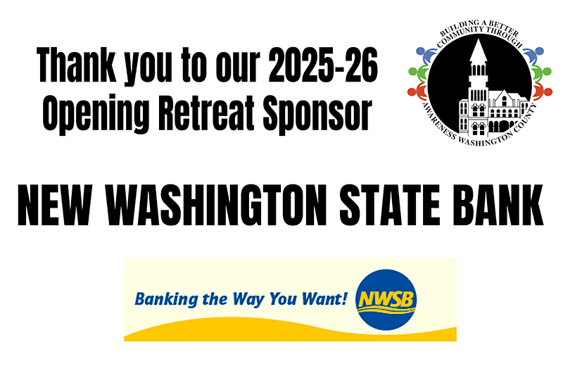Thanks to New Washington State Bank for their Support of our Opening Retreat.